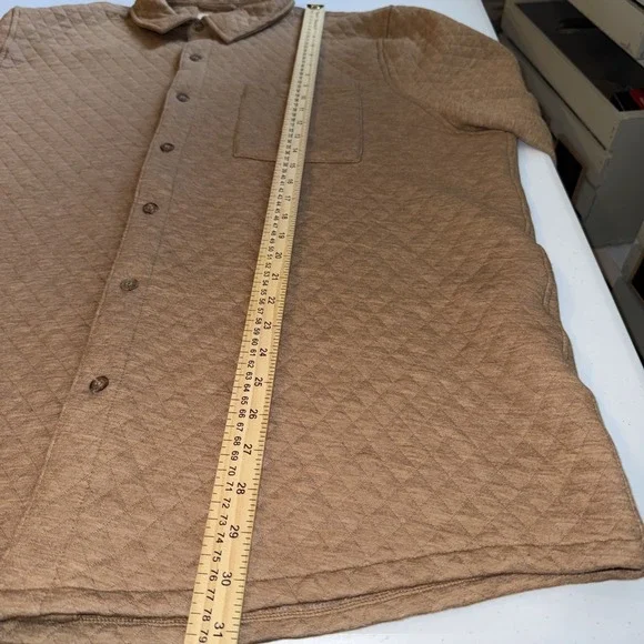 Marine Layer Shacket Men's 2xl Tan Corbet Quilted Shirt Jacket Casual Overshirt - Picture 5 of 10